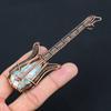 Republic Larimar Handmade Copper Wire Wrap Guitar Pendant 4.53 R9d69