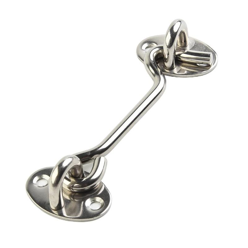 Защелка Крючок для кабины Держатель Крючок для кабины Захват Держатель Полумесяц Дверной глазок Защелка Бесшумный оконный замок Нержавеющая сталь