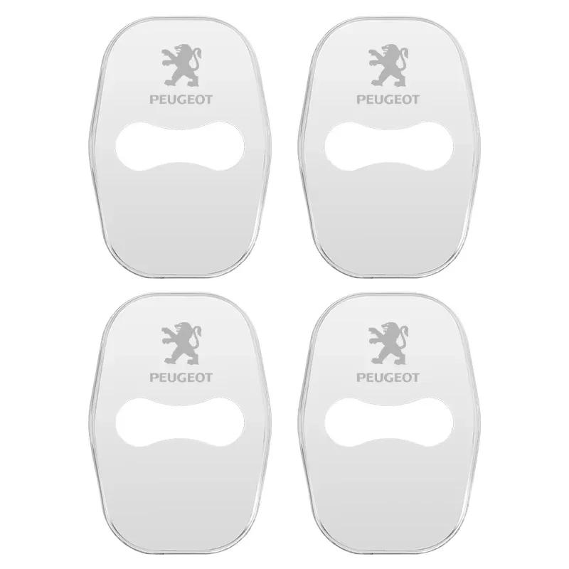 Car Sticker 2025 Hot 4Pcs Stainless Steel Car Door Lock Cover Stickers For Peugeot 208 3008 407 2008 508 206 308 307 Interior Au