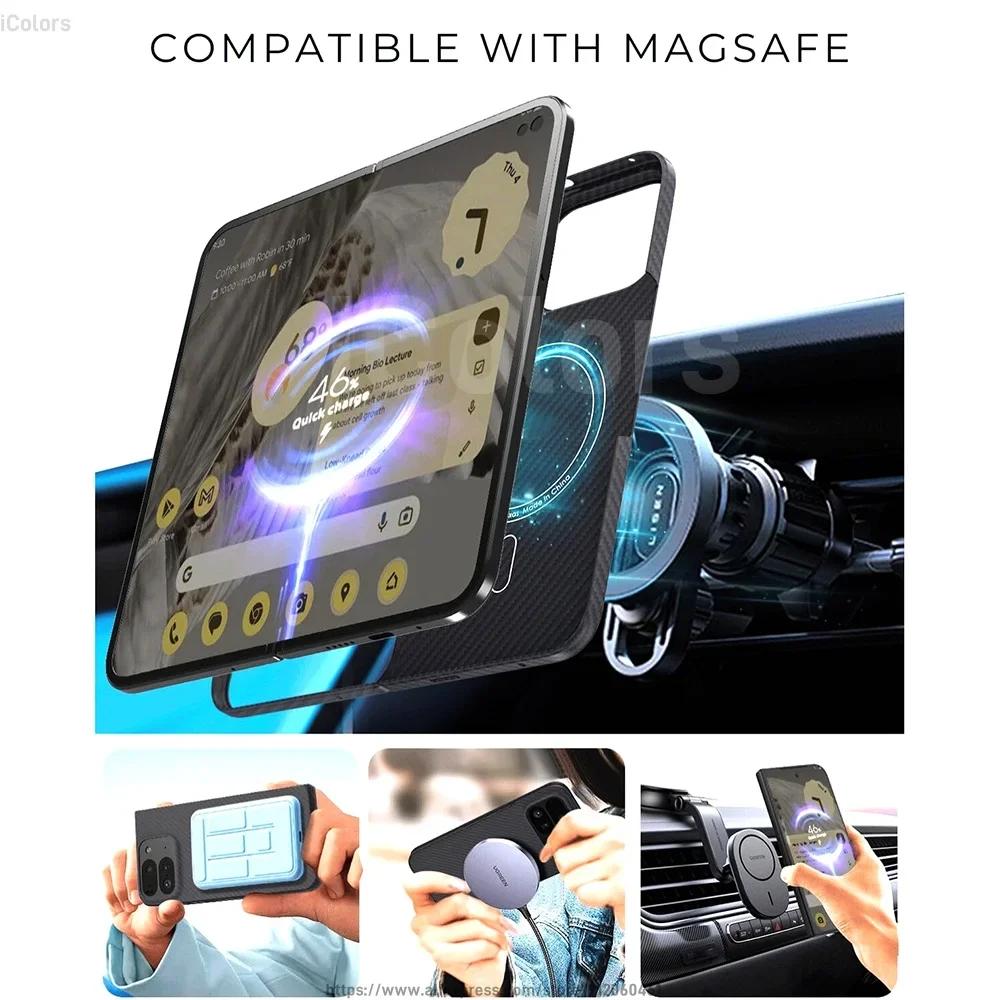 for Google Pixel 11 Pro Fold Magnetic Case Aramid Carbon Fiber Case MagSafe Compatible Ultra Thin Lightweight Aramid Fiber Cover