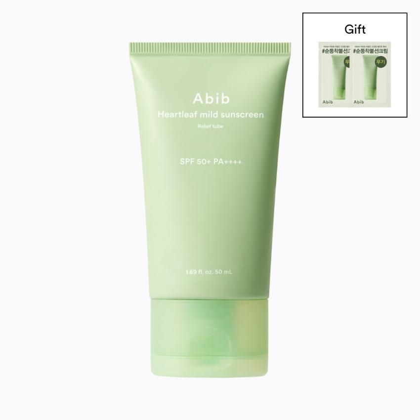 Abib Heartleaf Mild Sunscreen Relief Tube SPF50+ PA++++ 50ml Soothing Daily Sun Cream