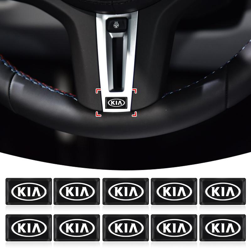 Маленький руль из углеродного волокна Наклейки с логотипом автомобиля 3D для KIA Sportage Ceed Rio 3 4 Picanto Sorento Optima Cerato Soul Amanti