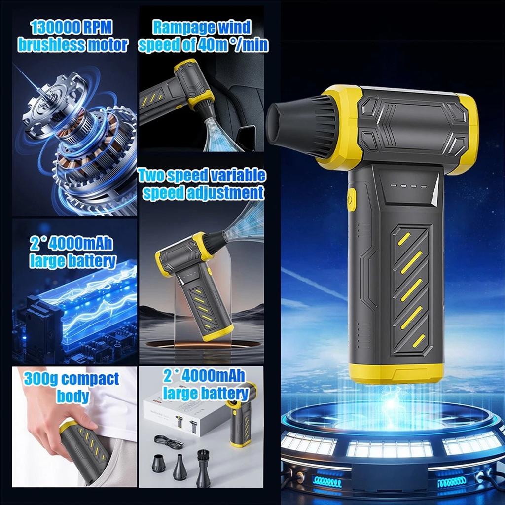 Сжатый пылесос, 210000 8-скоростной регулируемый электрический пылесос со светодиодным дисплеем, 10 000 мАч перезаряжаемый воздуходув для клавиатуры, ПК, автомобиля и уборки дома