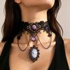 Фиолетовый Чокер с Цветком Роланда в Готическом Стиле - Роскошный и Универсальный Аксессуар