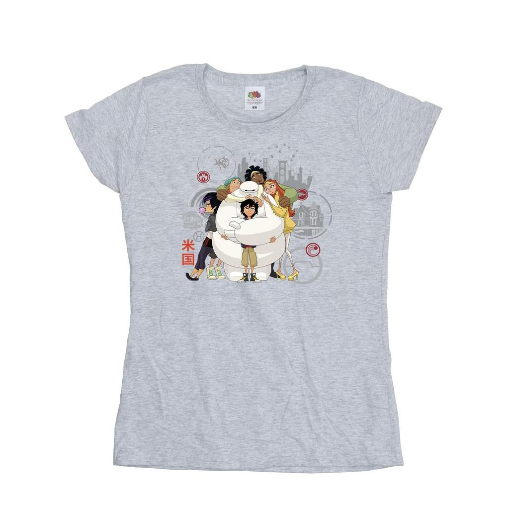Disney Womens/Ladies Big Hero 6 Baymax Group Hug Cotton T-Shirt