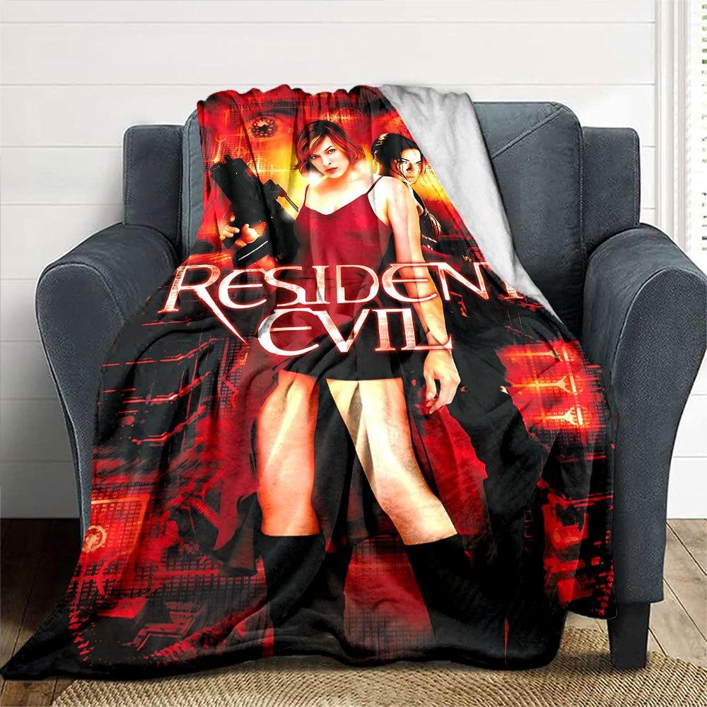 1 шт. Плед Resident Evil 12 Мягкий Теплый Плед для Дома, Офиса, Путешествий Все Сезоны Уютное Постельное Белье Подарок, Уютный Офисный Аксессуар