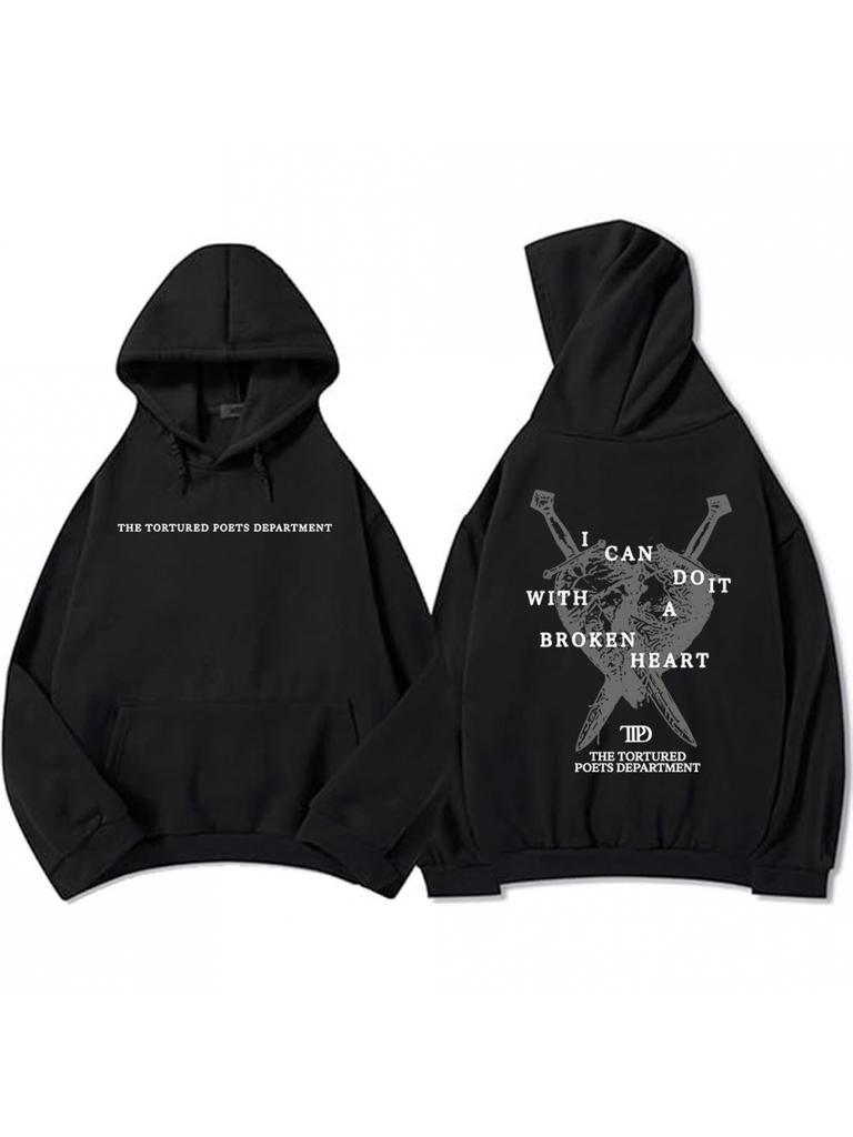 Unisex Fall Autumn I Can Make It with A Broken Heart Album Graphic Print Retro Vintage Graphic Hoodie Hooded Sweatshirt Print Casu