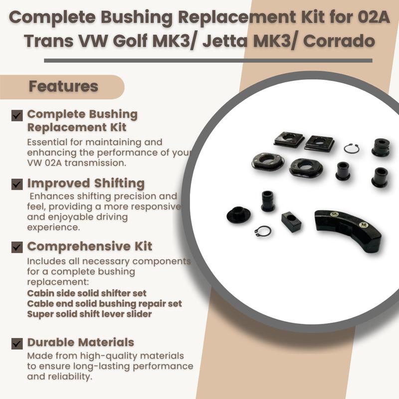 02a transmission complete bushing replacement kit for vw golf mk3, jetta mk3, corrado