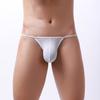 Men Thong Colorful Waistband Stretch Ice Silk Solid Color Sexy U Convex Briefs