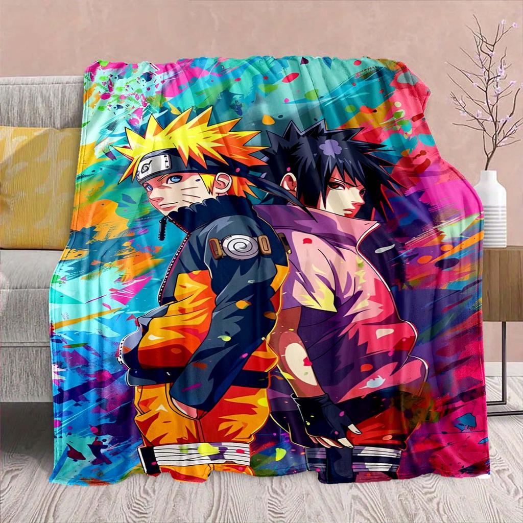 Naruto Anime Flannel Blanket - Soft Warm Perfect for Sofa, Bedding Camping Travel Office Home Decor -QJY