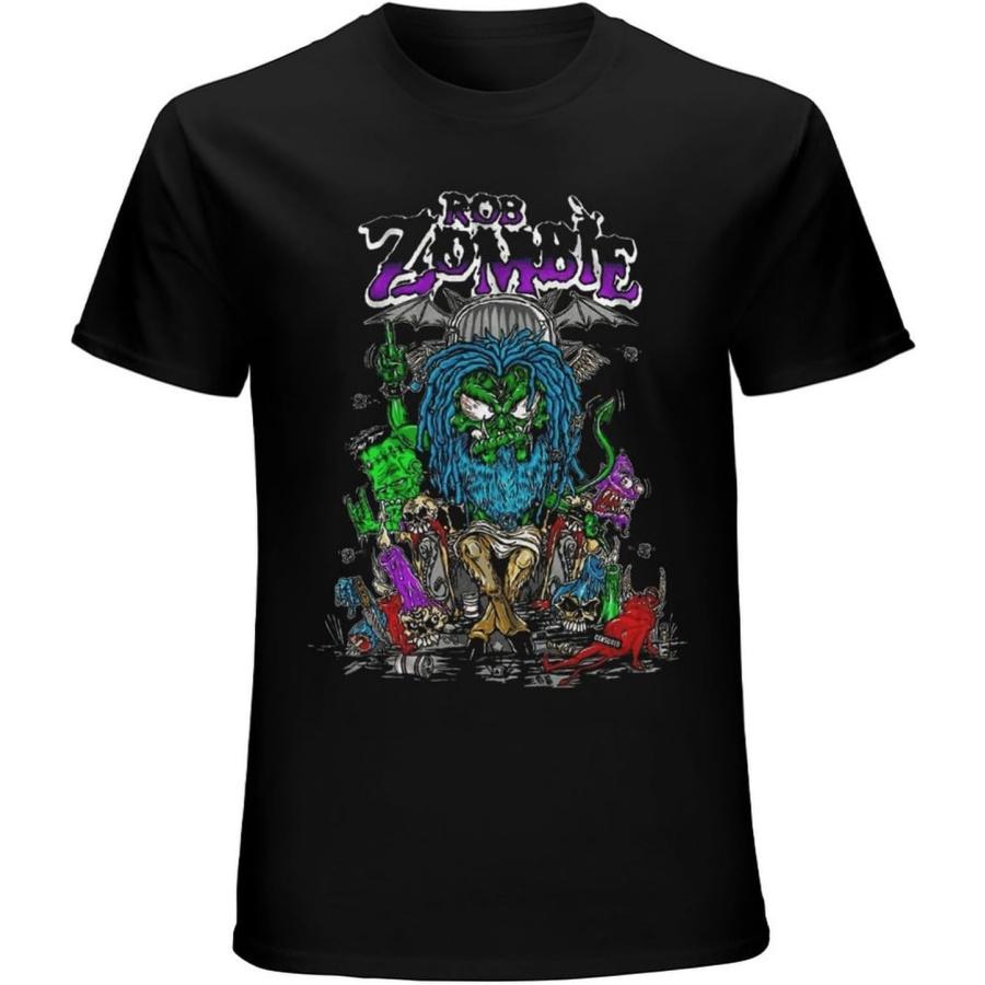 Xhaxhi Мужская футболка Rob Zombie Мужская футболка с коротким рукавом С круглым вырезом Хлопок Легкая Свободный крой