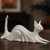 Минималистичный Готический Декор Рабочего Места 3D Печатный Кот-Призрак Настольный Друг, Милая Фигурка Хэллоуинского Котенка для Матовой Белой Настольной Композиции Офиса