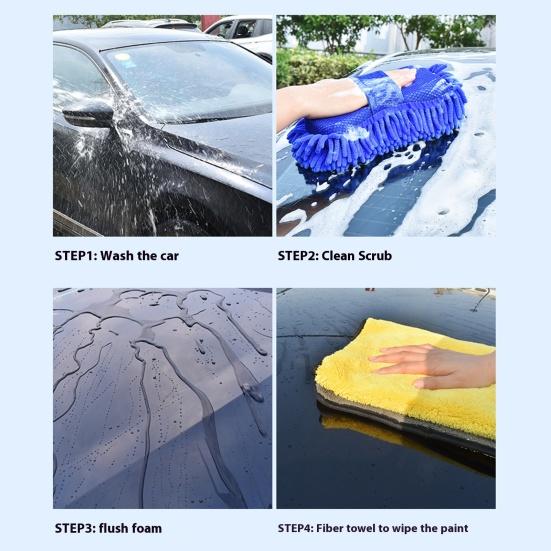 Перчатка для чистки автомобиля из микрофибры, шениль, мягкая коралловая губка, суперабсорбирующая, не царапающая, многоцелевой инструмент для мойки и ухода за автомобилями, грузовиками, лодками, домами на колесах, домами