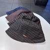 New retro plaid bucket hat autumn and winter face small fashion versatile basin hat British style sunshade sunscreen hat