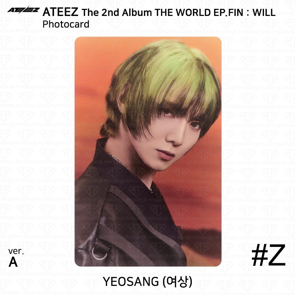 ATEEZ 2-й альбом WORLD EP.FIN WILL, наклейка на фотокарту, версия A. КПОП К-ПОП