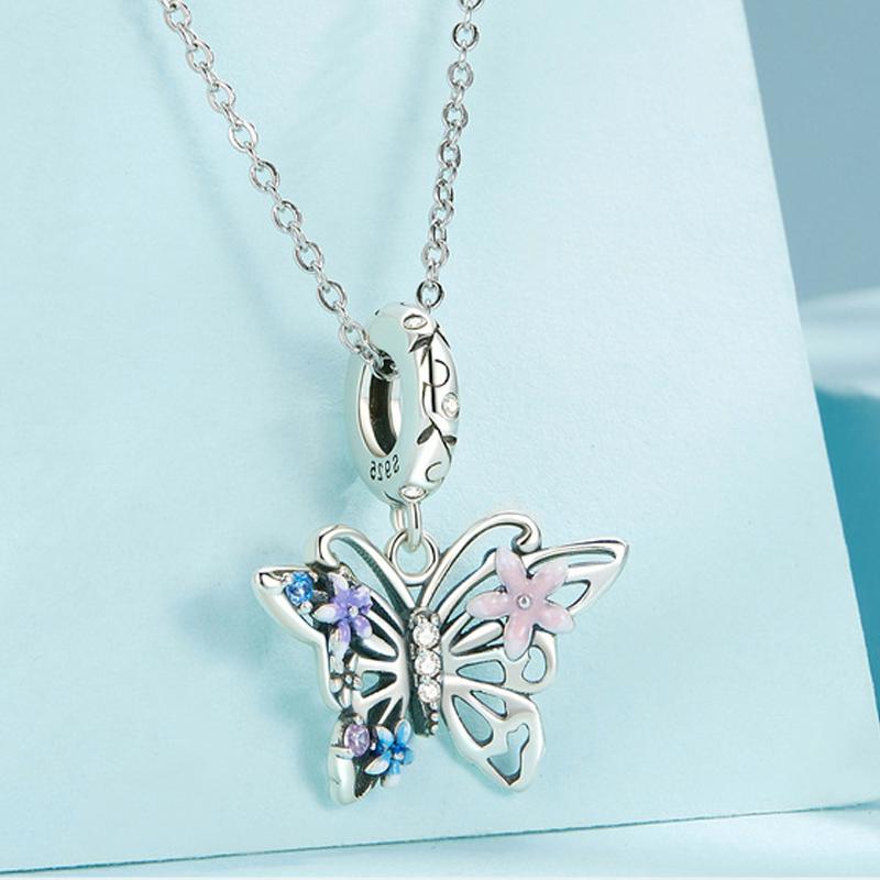Barbie Symphony Butterfly Temperament and High-end Feeling#Good Luck S925 Silver Necklace Women's Style ZJYXL-YS-087
