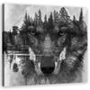 Canvas Print Black Wolf Abstract