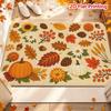 1/2pcs Autumn Door Mat, Autumn Harvest Theme Flannel Door Mat, Comfortable Soft Absorbent Non-Slip Machine Washable, Multi-Functional Home Entrance Ca