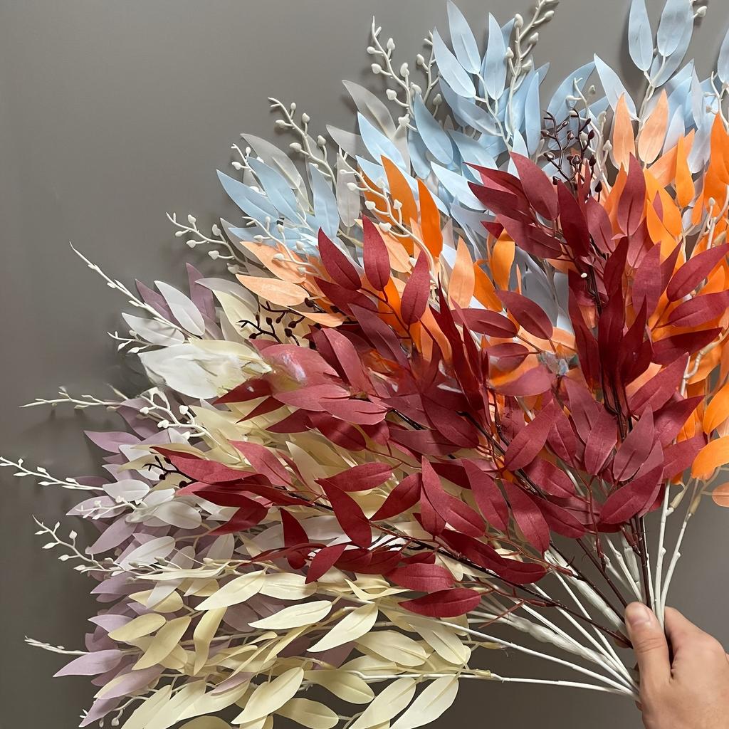 Искусственная ивовая ветвь с 5 отростками, пластиковая искусственная зелень для свадебного и помолвочного декора, цветочная композиция, искусственные уличные цветы