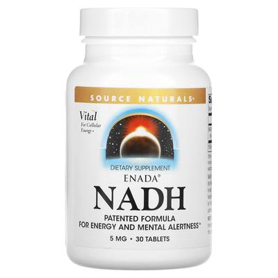 Source Naturals, ENADA NADH, 5 мг, 30 таблеток