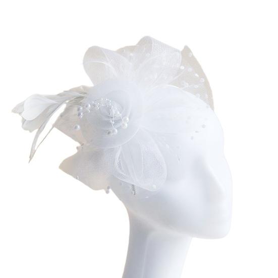 Girls Hoop Bridal Elastic Design Feather Hair Floral Hairpin Flower Headdress