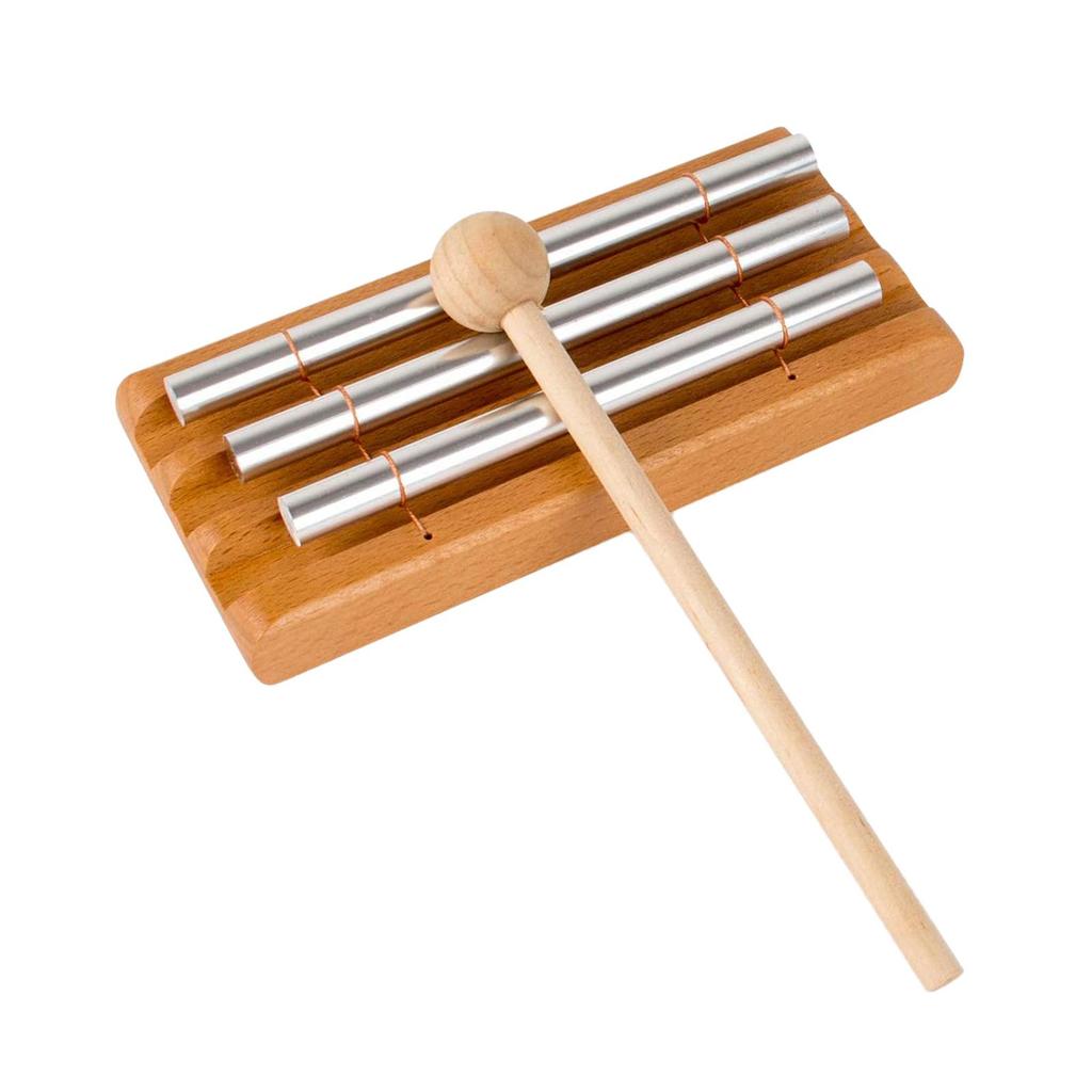Hand Chime with 3 Tone Bell Percussion Instrument Aluminum Bar Musical Toy Wind Chime for Classroom Prayer Mindfulness School