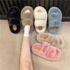 New Women Winter Fashion Faux Fur Home Cotton Shoes Warm and Soft Platform Slippers Women Flat Ladies Shoes  Zapatos De Mujer