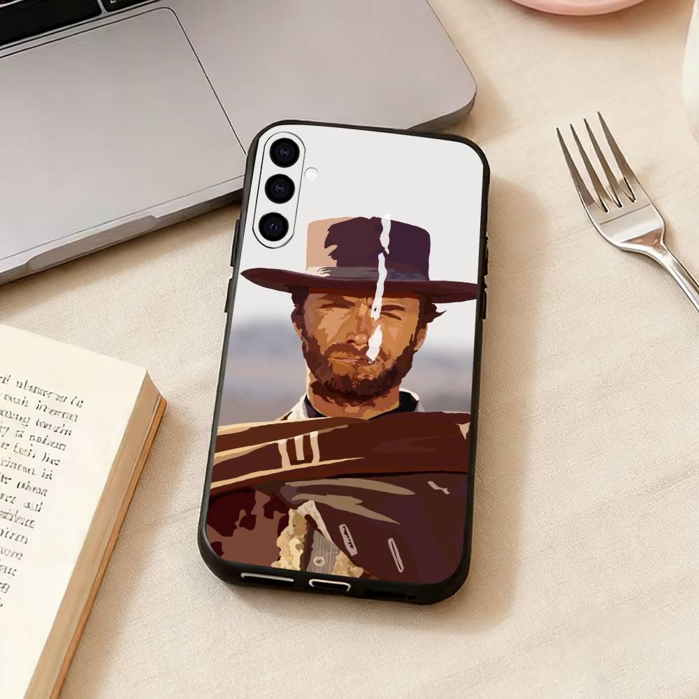 Чехол для телефона с графикой Клинта Иствуда Черный Мягкий Силикон Для Samsung Galaxy A73,A72,A71,A70,A53,A52,A51