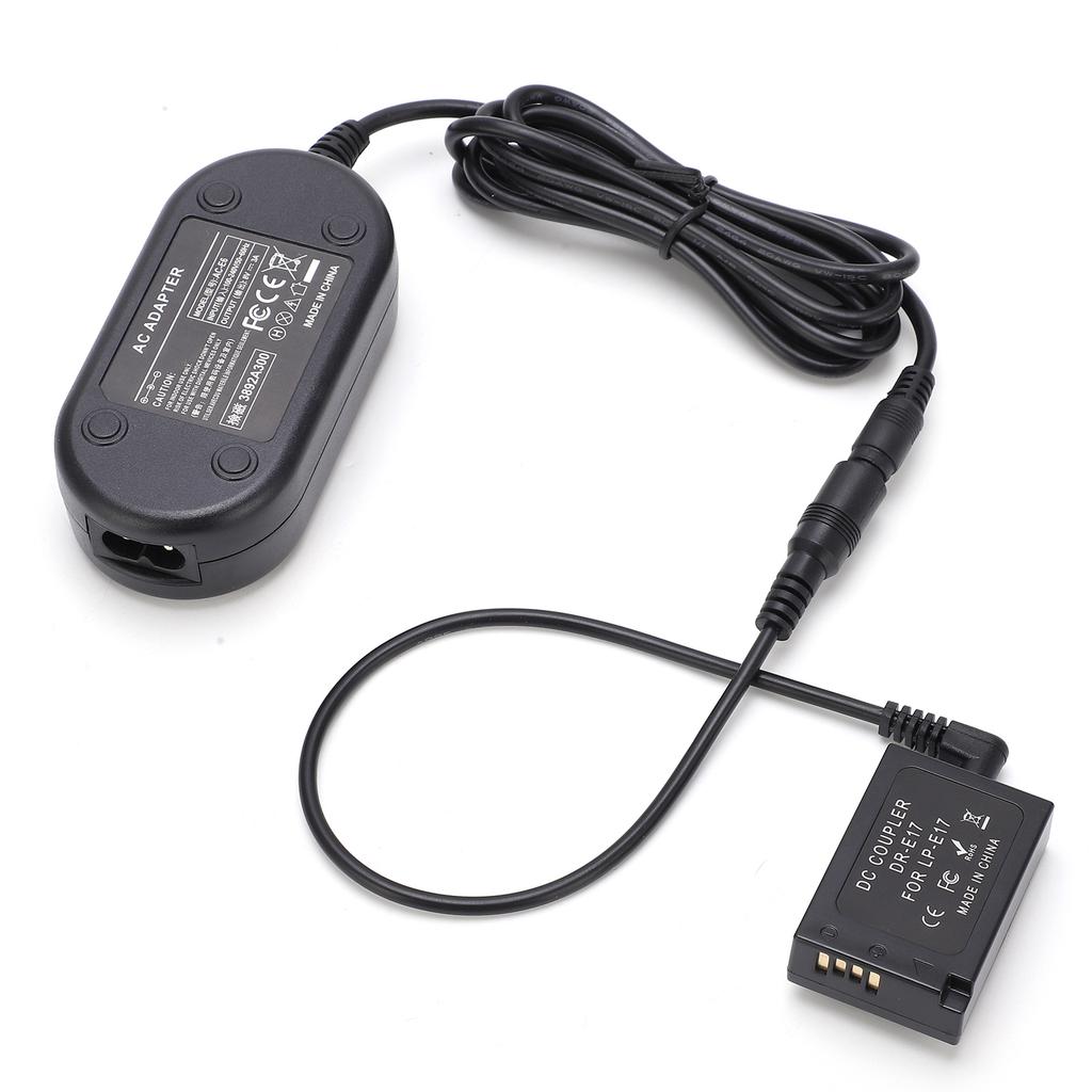 LPE17 Dummy Battery with AC Power Supply Adapter Fully Decoded for Canon M3 M5 M6 Camera