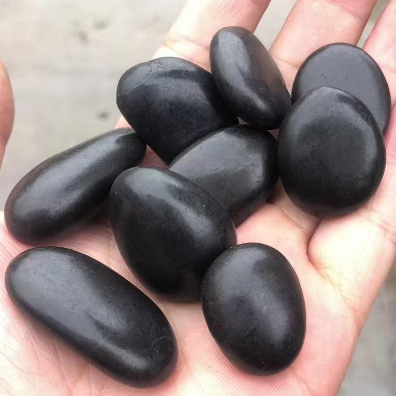 Черная полированная речная галька для подогрева пола и ландшафтного дизайна карэсансуй