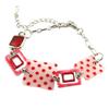 [P7408] - Серебряно-красный дизайнерский браслет «Акапулько».
