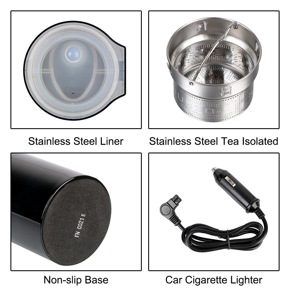 Контроль температуры 12 В 24 В автомобильный электрический чайник с кристаллическим подогревом умная чашка Mutil-выбор вареная и изолированная кружка для путешествий