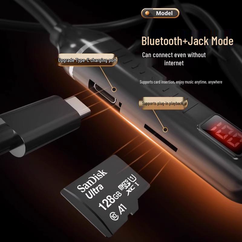 2025 Накладные беспроводные Bluetooth-наушники для спорта, с шумоподавлением, долгим временем работы от аккумулятора, слотом для карты