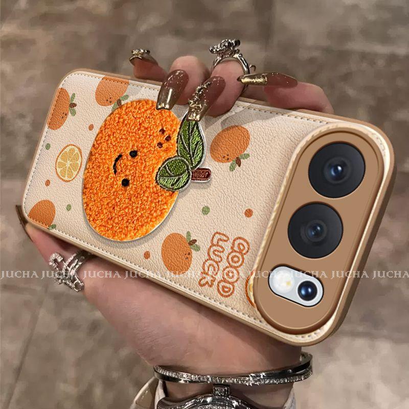 Applicable to Honor mobile phone case autumn and winter atmosphere honorpro non-collision style with lanyard embroidered orange