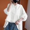 ZANZEA Women Casual O-neck Solid Color 3/4 Sleeve Loose Blouse