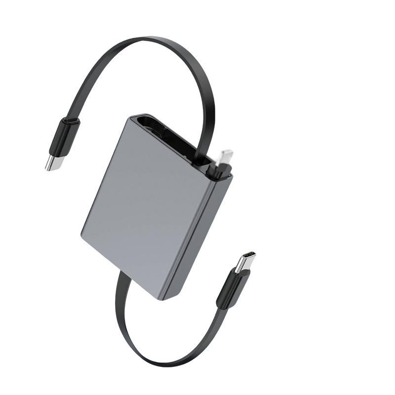 Кабель быстрой зарядки Type-C 66 Вт со спиральной намоткой и USB-адаптером – Односторонний выдвижной, Идеальный подарок для отеля