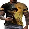 Summer Round Neck 3D Skull Print Top Fashionable Casual Terror Street Hip Hop Short Sleeved Men's T-shirts