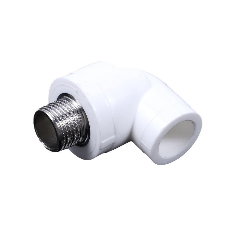 Фитинги из полированного ППР: соединения с внешней/внутренней резьбой, прямые тройники (резьбовой/безрезьбовой), резьбовые колена.