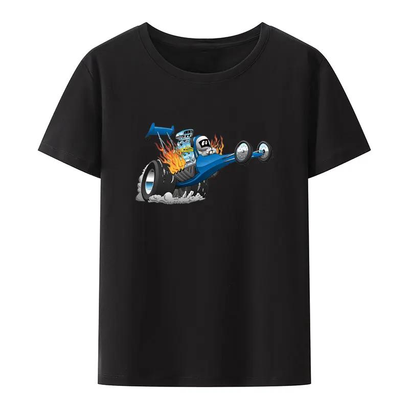 Highboy Hot Rod Race Car Cartoon Graphic T Shirts Funny UnisexAnime Hipster Cool Tops Novelty Trend Street Fashion Shirt