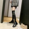 Autumn and Winter New Boots Children Thick Heel Square Head Suede Elastic Knee Boots Fashionable Thin Boots