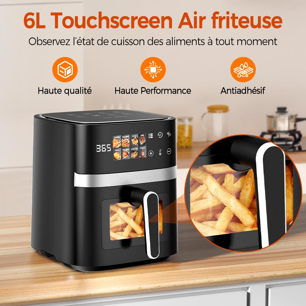 Фритюрница 6 л Стеклянный видимый стиль Легко чистить Бытовая Многофункциональная Все-в-одном Электрическая фритюрница