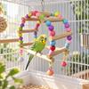 Wood Parrot Swing Toys Non-slip Parrot Climbing Toy Training Stand Pet Chewing Toy  Cockatiel