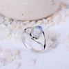 Rainbow Moonstone Silver Plated Ring | Modern Swirl Design Brass Jewelry | June Birthstone Gift for Women