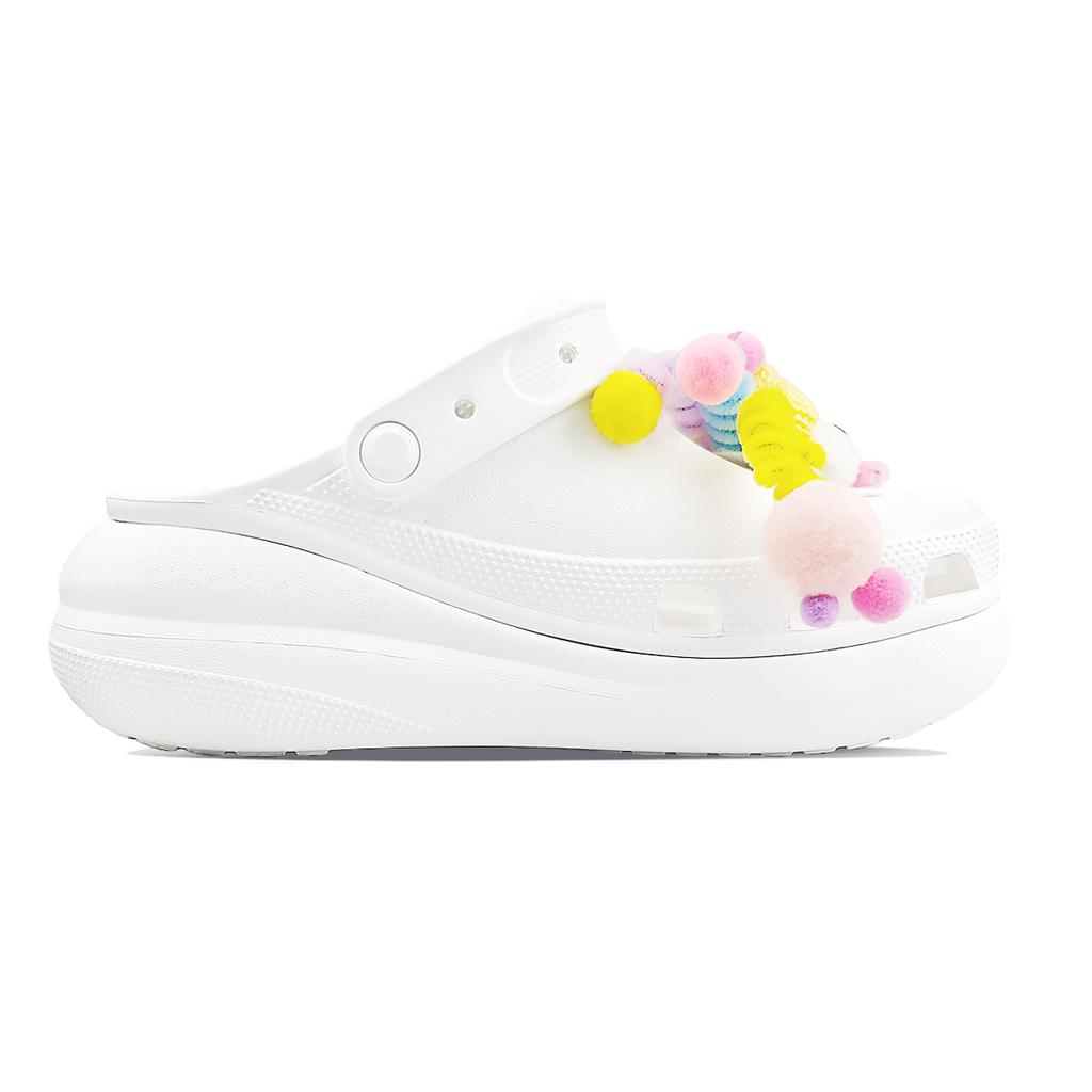 Crocs Сабо Crush BNK Jumping Candy EVA Милые Дофаминовые Яркие Забавные Модные Дышащие Шлепанцы Унисекс Белые