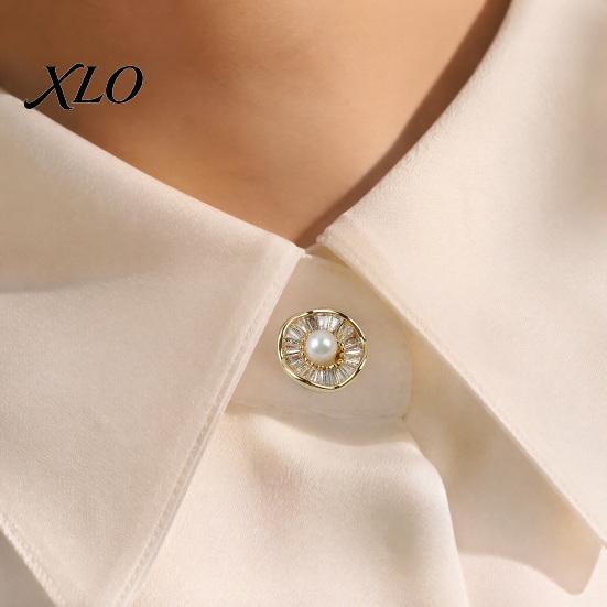 No Damage Scarf Button Faux Pearl Magnetic Pin, Sew Safety Clothing Decorative Brooch for Shirts Sweater, Reusable Pins