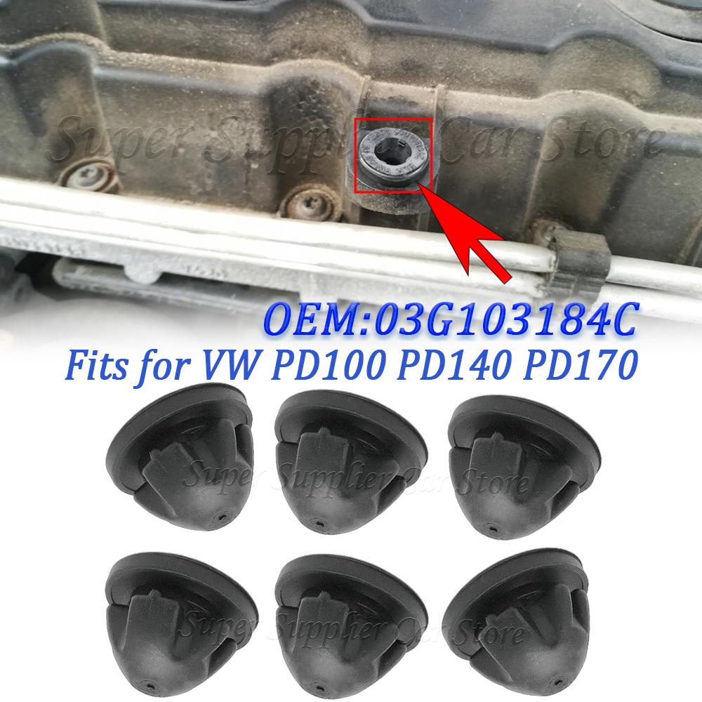 For A3 8P1 2.0 1968 Ccm 6Pcs Car Engine Cover Grommet Rubber Trim Engine Top Cover Trim Rubber Mount Grommet 03G103184C