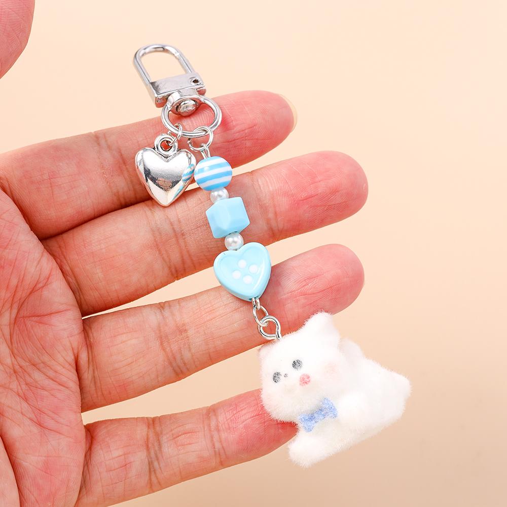 Cute Sea Otter Keychain Animal Key Ring Pendants for Women Girls Handbag Decor DIY Handmade Key Chain Jewelry Gifts