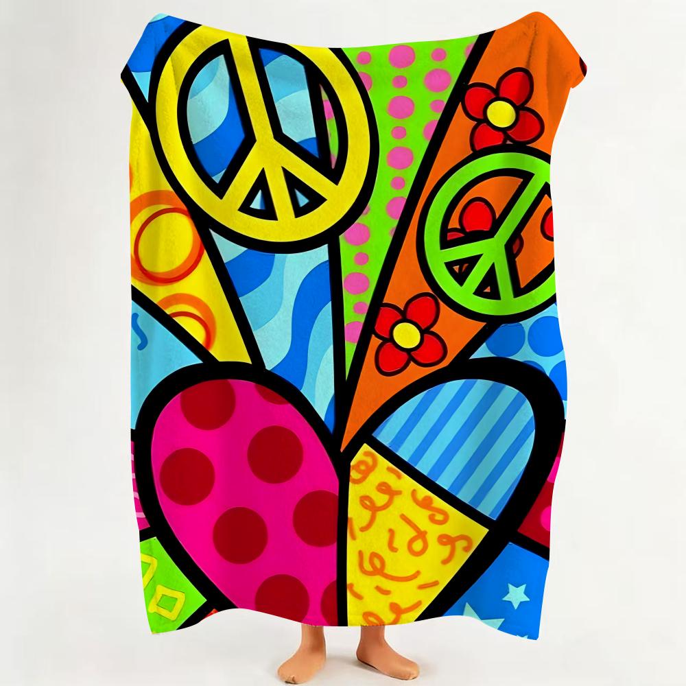Художник R Romero B Britto Плед горячий Фланелевый плед Подходит для дивана Гостиной Спальни мягкий