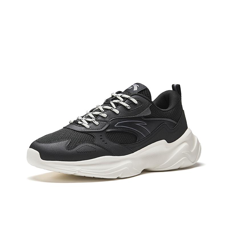 Anta Lifestyle Series Casual Comfortable Non-Slip Wear-Resistant Low-Top Dad Shoes Men Sneaker Basic-Black 912528810-4