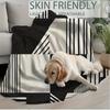 60x80 Inch Extra Large Blanket - Super Soft Cozy Retro Geometric Pattern Throw, Black & White Monochrome Design